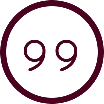 A circle with the number 9 9 in it.